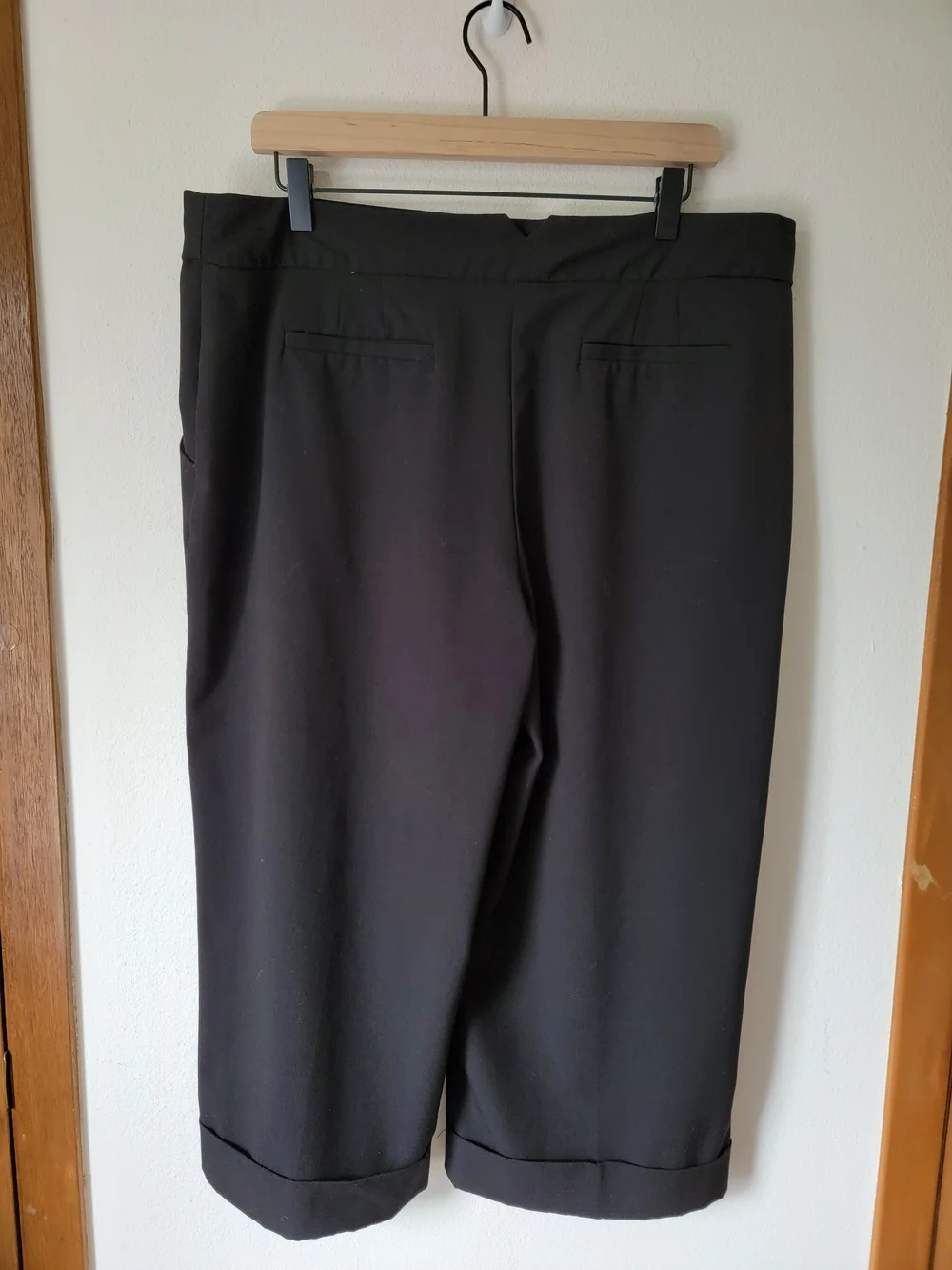 George Black Cropped Wide-Leg Capris Work Wear Size 16 - Picture 5 of 12